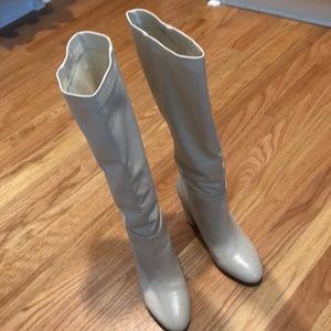 Pull on boots, 3.5” heel, sleek,minimalist look